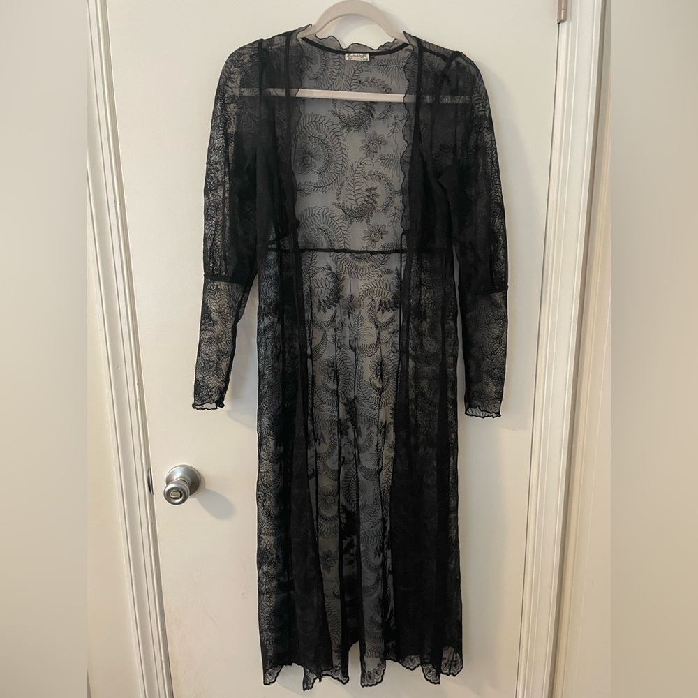 Free people black lace kimono